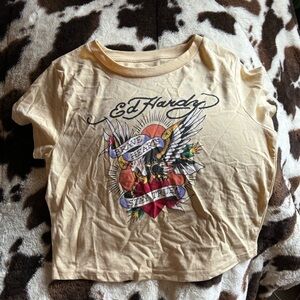 Ed Hardy Yellow Crop Top
